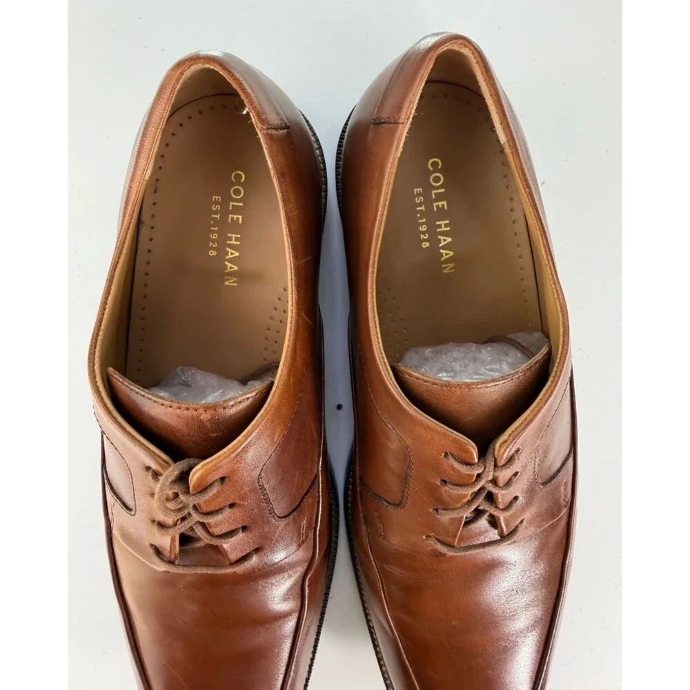 Cole Haan Warren $160 Men's Apron Dress Shoes Size 11.5 M Ox Leather British Tan